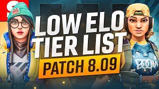 *NEW* Low Elo Tier List Patch 8.09! - Killjoy Meta is BACK! - Valorant Guide