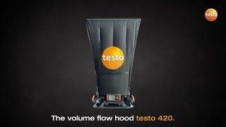 The new testo 420 volume flow hood | Be sure. Testo