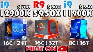 Core i9 12900K vs Ryzen 9 5950X vs Core i9 11900K | RTX 3090 - TEST IN 10 GAMES