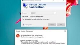 How To Resolving An Authentication Error Has Occurred in Remote Desktop
