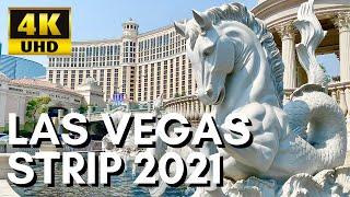 [4K] Las Vegas Strip - 2021 Virtual Walking Tour - Sight Seeing - Binaural Audio