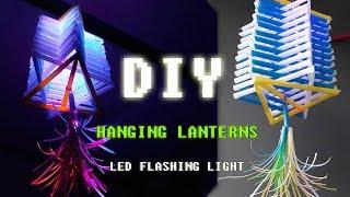 DIY Hanging Lanterns with straws idea - How To Make Lights Hanging Decoration