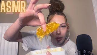 ASMR| Eating Honeycomb(whispering, Sticky, Mouth sounds)