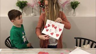 Stamping Valentine's Hearts with Mrs Bruce | Toddler Elementary Art | Valentine's Day Jokes