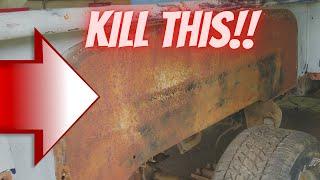 HOW TO EASILY REMOVE RUST IN LESS THAN 1 HOUR: Square Body Chevy Hotrod Build