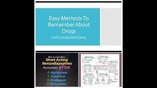 Easy Methods To Remember About Drugs - KAPS EXAM MATERIAL