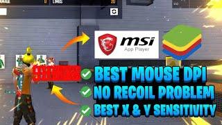 Best x and y sensitivity free fire bluestacks 5 I Best Mouse DPI For One Tap I How To Control Recoil