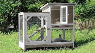 Aivituvin Large Indoor Rabbit House with Pull out Tray-XZ7003