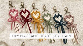 Macrame Heart Keychain | easy step by step