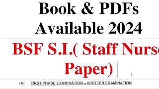 BSF paper Free Available  2024 -2025 | Exam date Selection & Previous year Paper | Class for BSF SI