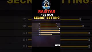 Raistar Secret Sensitivity Setting || 4gb Ram Auto Headshot Sensitivity Settings In Free Fire