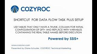 Data Flow Task plus Setup Shortcut. How to use tables that only have a THUNK_COLUMN for initial conf