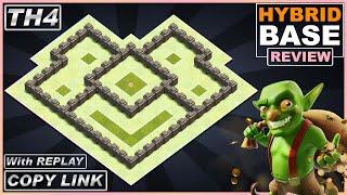 NEW BEST Town Hall 4 HYBRID Base with REPLAY 2021 | TH4 base Copy Link - Clash of Clans