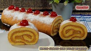 FÁCIL BRAZO GITANO PIONONO CON DULCE DE LECHE  DELIRIO TOTAL DE SABOR