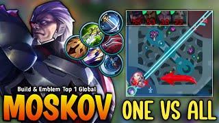 ONE VS ALL!! Super Intense Battle!! Moskov New Gold Lane Build & Emblem - Build Top 1 Global Moskov