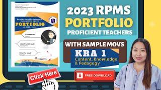 KRA 1 - RPMS 2022 - 2023 SAMPLE PORTFOLIO FOR TEACHERS - KRA 1 MOVS