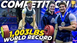 Winning First Place & Lifting 1,003LBS/455KGS In Competition (World Record Attempt)