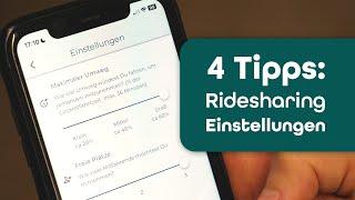 uRyde Ridesharing Einstellungen | Wusstest Du schon?