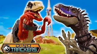 Dino Trackers Mountain Rescue ️  | Atrociraptor vs Sinotyrannus & Dryptosaurus | Jurassic World