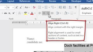 Text alignment -left, centre, right and justify text in Microsoft word