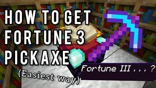 How to get Fortune 3 Pickaxe (Easiest Way) - Minecraft Pocket Edition