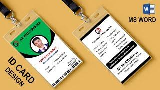 MS Word Tutorial: Employee ID Card Design MS Word 2020||Identity Card Design|Staff ID Card Doc 2019