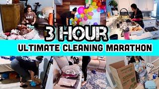 *ULTIMATE* 3 HOUR CLEANING MOTIVATION MARATHON | SPEED CLEAN WITH ME | DECLUTTER, ORGANIZE + PACKING