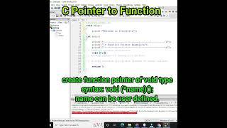 C Function Pointer | Pointer to Function in C Basics #shorts | Elangovan Tech Notes