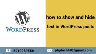 how to show and hide text in WordPress posts with the toggle effect