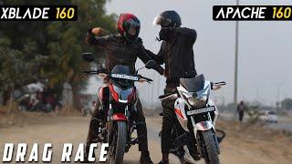 XBLADE 160 vs APACHE 160 2V BS6 : Drag Race Battle : Top End Race