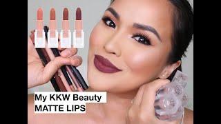 Swatching All My KKW Beauty MATTE Lipsticks and Lip Liners by Swatch Queen