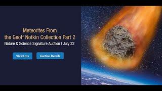 LIVE: Meteorites from the Geoff Notkin Collection Part 2 - Nature & Science Signature Auction 8116