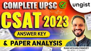 CSAT 2023 Solved Paper | CSAT 2023 Paper Analysis by Ram Mohan Pandey | CSAT 2023 Solutions | UNGIST