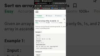 Sort an array of 0s, 1s and 2s | #Code | Nataraja Murthy #005 #sort #array #logic #love #programming