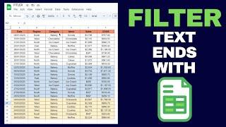 FILTER Text ENDS WITH in Google Sheets