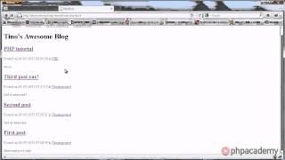 PHP Tutorials: Creating a Blog (Part 9/11)