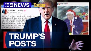 Trump's unusual Christmas posts take aim at several nations | 9 News Australia