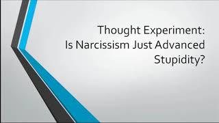 Thought Experiment:  Is Narcissism Just Advanced Stupidity?