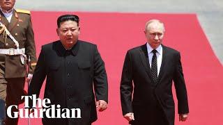 Kim Jong-un welcomes Vladimir Putin at official ceremony in Pyongyang