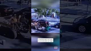 Woman Run Over By a Horse and Carriage #shorts