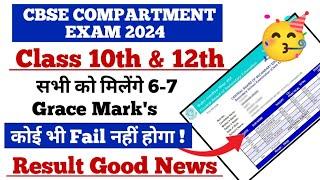 CBSE Compartment Result 2024 सभी Students को Grace Mark's मिलेंगे #cbsecompartmentresult2024