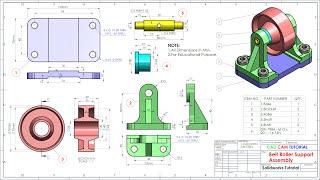 Belt Roller Support Assembly in Solidworks