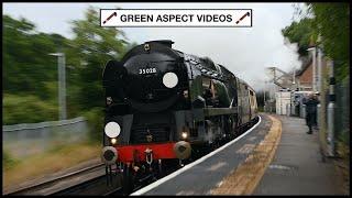 35028 powers through Hampshire - 'End of Southern Steam' Special - 09/07/24