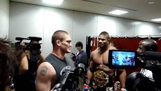 Alistair Overeem & Todd Duffee speak backstage after their Dynamite Fight