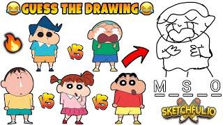 Shinchan and his friends playing drawing game  | shinchan plays sketchful.io | funny game 
