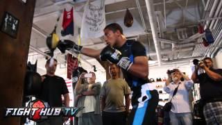 Felix Verdejo shadow boxing and bag workout