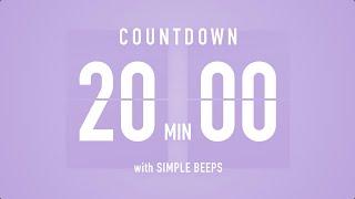 20 Min Countdown Flip Clock Timer / Simple Beeps 🫐 