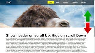 Hide Header on Scroll Down Show on Scroll Up | Html CSS & Javascript