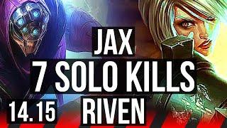 JAX vs RIVEN (TOP) | 7 solo kills, 800+ games, 9/2/1 | EUW Grandmaster | 14.15