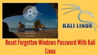 Reset Forgotten Windows Password With Kali Linux